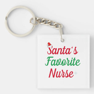 Santa’s Favourite Nurse Christmas Appreciation  Key Ring