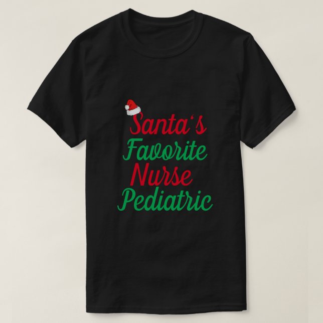 Santa’s Favourite Nurse Christmas Appreciation  T-Shirt (Design Front)