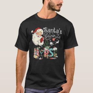 Santa s Favourite Nurse Christmas School Nursing C T-Shirt