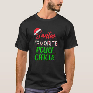 Santa’s Favourite Police Officer Pajama Christmas T-Shirt