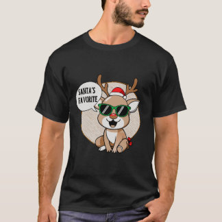 Santa’s Favourite” Reindeer Character  T-Shirt