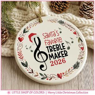 Santa’s Favourite Treble Maker Personalised Photo Ceramic Ornament