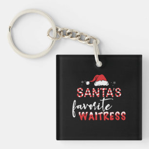 Santa’s Favourite Waitress – Cute Christmas Key Ring