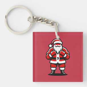 Santa’s Festive Fight Night - Funny Holiday Boxing Key Ring