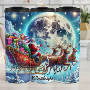 Santa’s Glow Over Winter Towns Thermal Tumbler