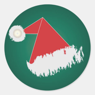 Santa 's hat classic round sticker