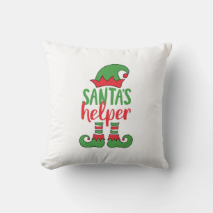 Santa’s Helper Cute Cartoon Elf Drawing Cute Elf Cushion