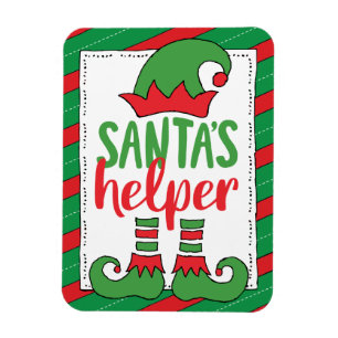 Santa’s Helper Cute Cartoon Elf Drawing Cute Elf Magnet