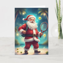 Santa’s Holiday Match – Tennis Christmas Card 