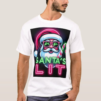 Santa’s Lit – Funny Neon Christmas T-Shirt