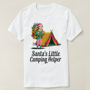 Santa’s Little Camping Helper Christmas Design T-Shirt