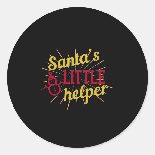 Santa’s Little Helper Classic Round Sticker (Front)