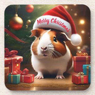 "Santa’s Little Helper: The Christmas Guinea Pig" Coaster