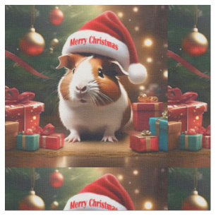 "Santa’s Little Helper: The Christmas Guinea Pig" Fabric