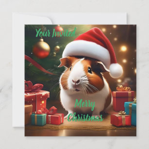 "Santa’s Little Helper: The Christmas Guinea Pig" Invitation