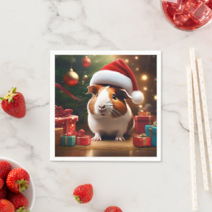 "Santa’s Little Helper: The Christmas Guinea Pig" Napkin