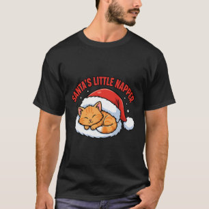 Santa’s Little Napper Cute Christmas Funny Cat  T-Shirt