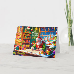 Santa’s Magical Workshop Delight Flat Holiday Card