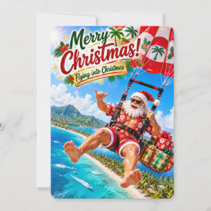 Santa’s Merry Adventures Flying into Christmas Holiday Card