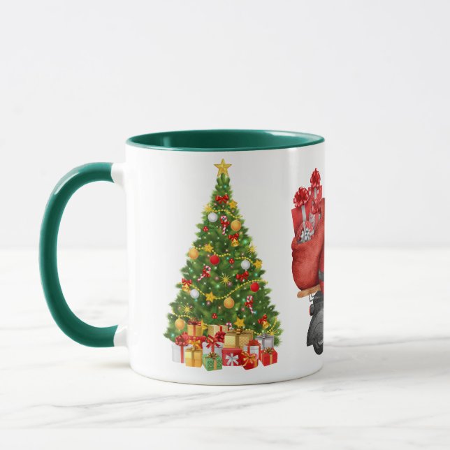 Santa’s Motorcycle Christmas Mug (Left)