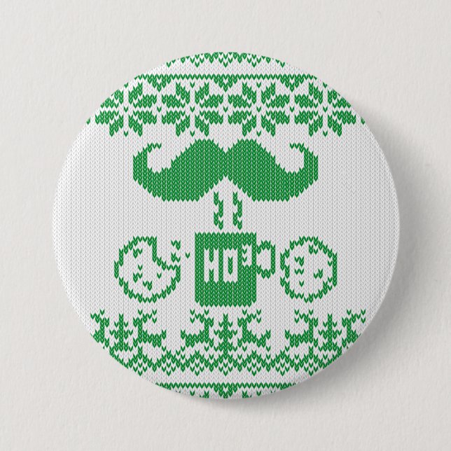 Santa s moustache Green Midnight Snack 7.5 Cm Round Badge (Front)