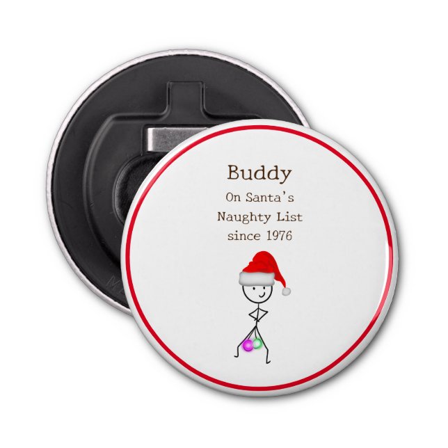 Santa’s Naughty List Bottle Opener (Front)