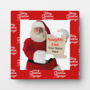 Santa’s Naughty List Tabletop Plaque with Easel