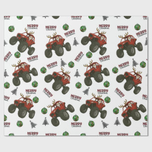 Santa’s Off-Road Christmas – Red ATV Holiday  Wrapping Paper
