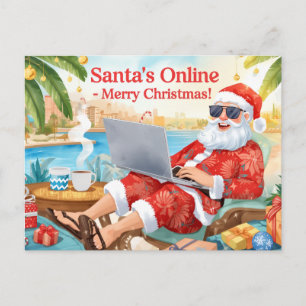 Santa’s Online Computer Lovers Merry Christmas! Holiday Postcard
