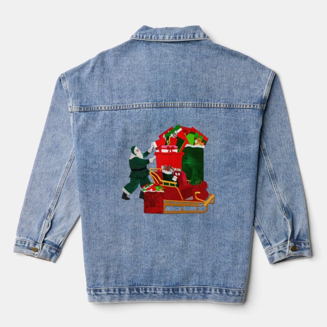 Santa’s Packing His Sleigh Denim Jacket (Back)