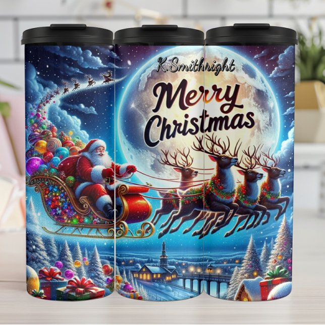 Santa’s Peaceful Sky Journey Thermal Tumbler (Creator Uploaded)