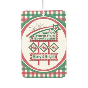 Santa’s Retro Marquee – Ho Ho Ho Merry & Bright Car Air Freshener