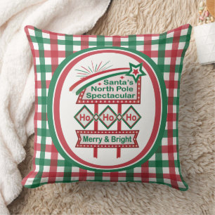 Santa’s Retro Marquee – Ho Ho Ho Merry & Bright Cushion