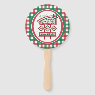 Santa’s Retro Marquee – Ho Ho Ho Merry & Bright Hand Fan
