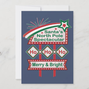 Santa’s Retro Marquee – Ho Ho Ho Merry & Bright Invitation