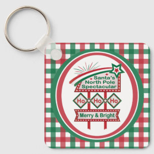 Santa’s Retro Marquee – Ho Ho Ho Merry & Bright Key Ring