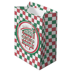 Santa’s Retro Marquee – Ho Ho Ho Merry & Bright Medium Gift Bag