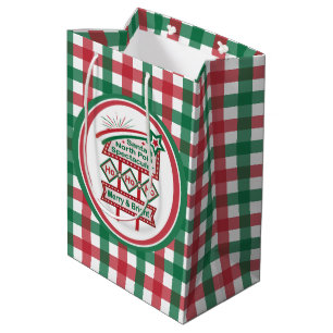 Santa’s Retro Marquee – Ho Ho Ho Merry & Bright Medium Gift Bag