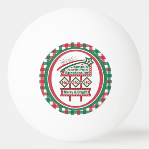 Santa’s Retro Marquee – Ho Ho Ho Merry & Bright Ping Pong Ball