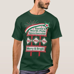 Santa’s Retro Marquee – Ho Ho Ho Merry & Bright T-Shirt