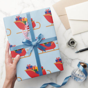 Santa’s Sleigh Festive Christmas Presents Seamless Wrapping Paper