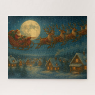 Santa’s Sleigh Flight – Moonlit Christmas Eve Jig Jigsaw Puzzle