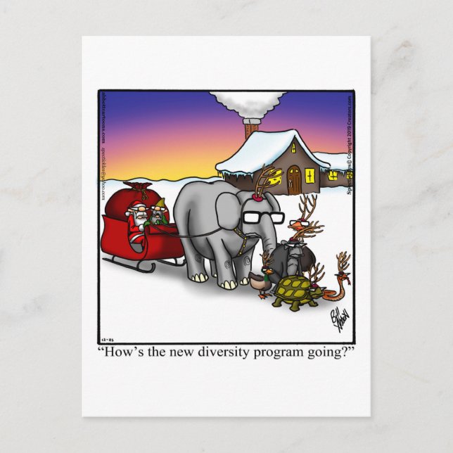 Santa’s Sleigh Humour Postcard (Front)