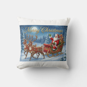 Santa’s Snowy Sleigh Ride Cushion