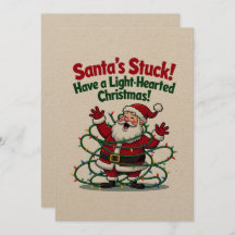 Santa’s Stuck Funny Christmas Card