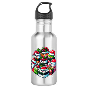 Santa’s Sushi Delight Funny Festive Christmas Art 532 Ml Water Bottle