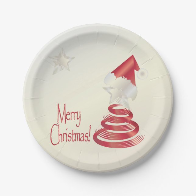 Santa s Tree Paper Plate (Front)