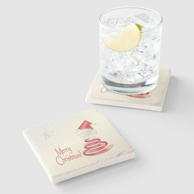 Santa s Tree Stone Coaster (Side)