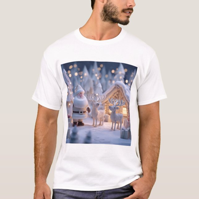 Santa’s White Christmas T-Shirt (Front)