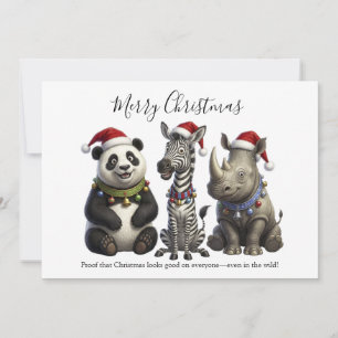 Santa’s Wild Trio Holiday Card